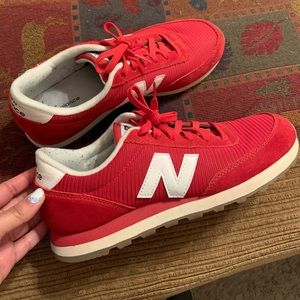 Red New Balance shoes